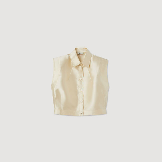Korte satijnen blouse