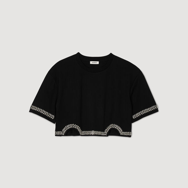 Kort T-shirt met stras