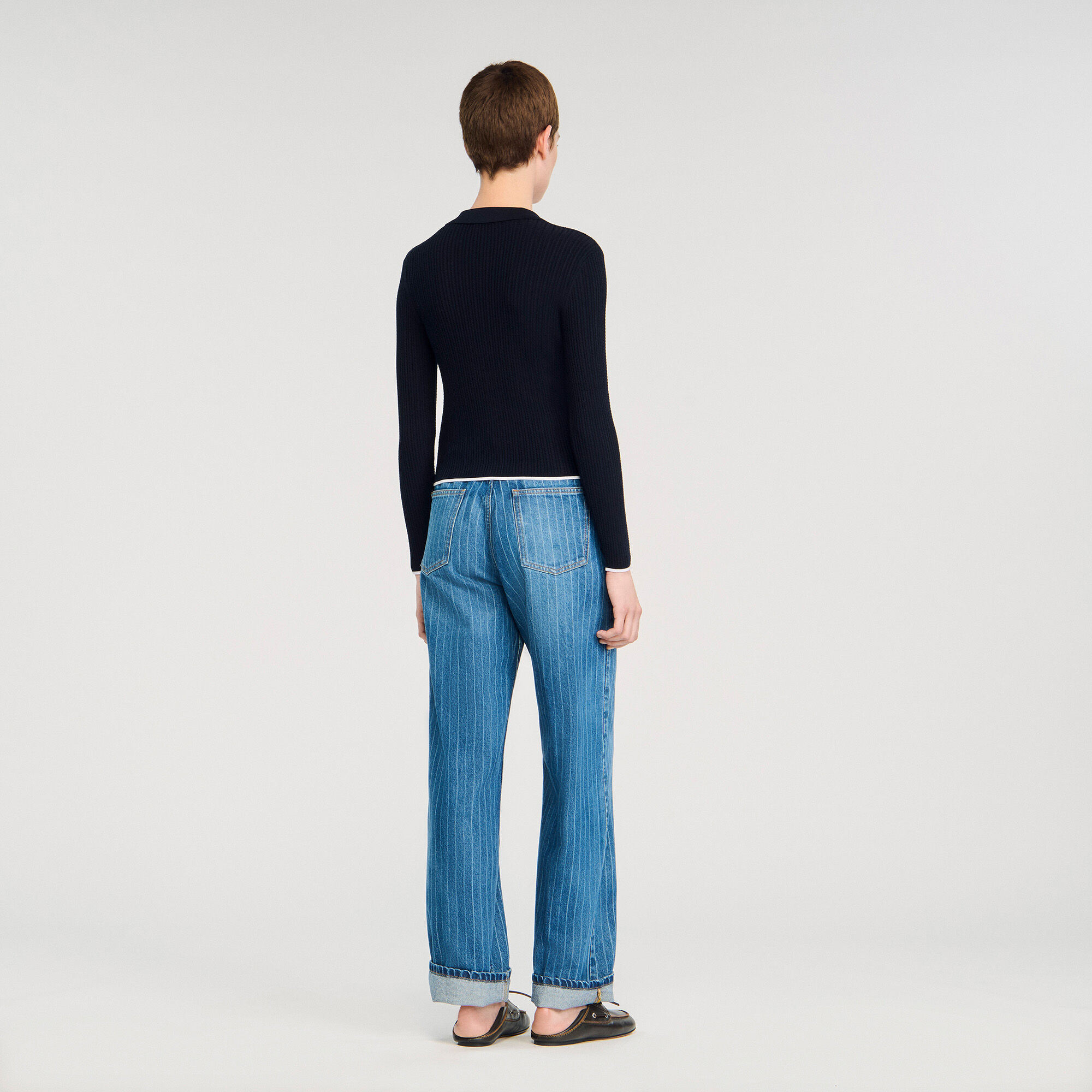 Cardigan vest kort polokraag