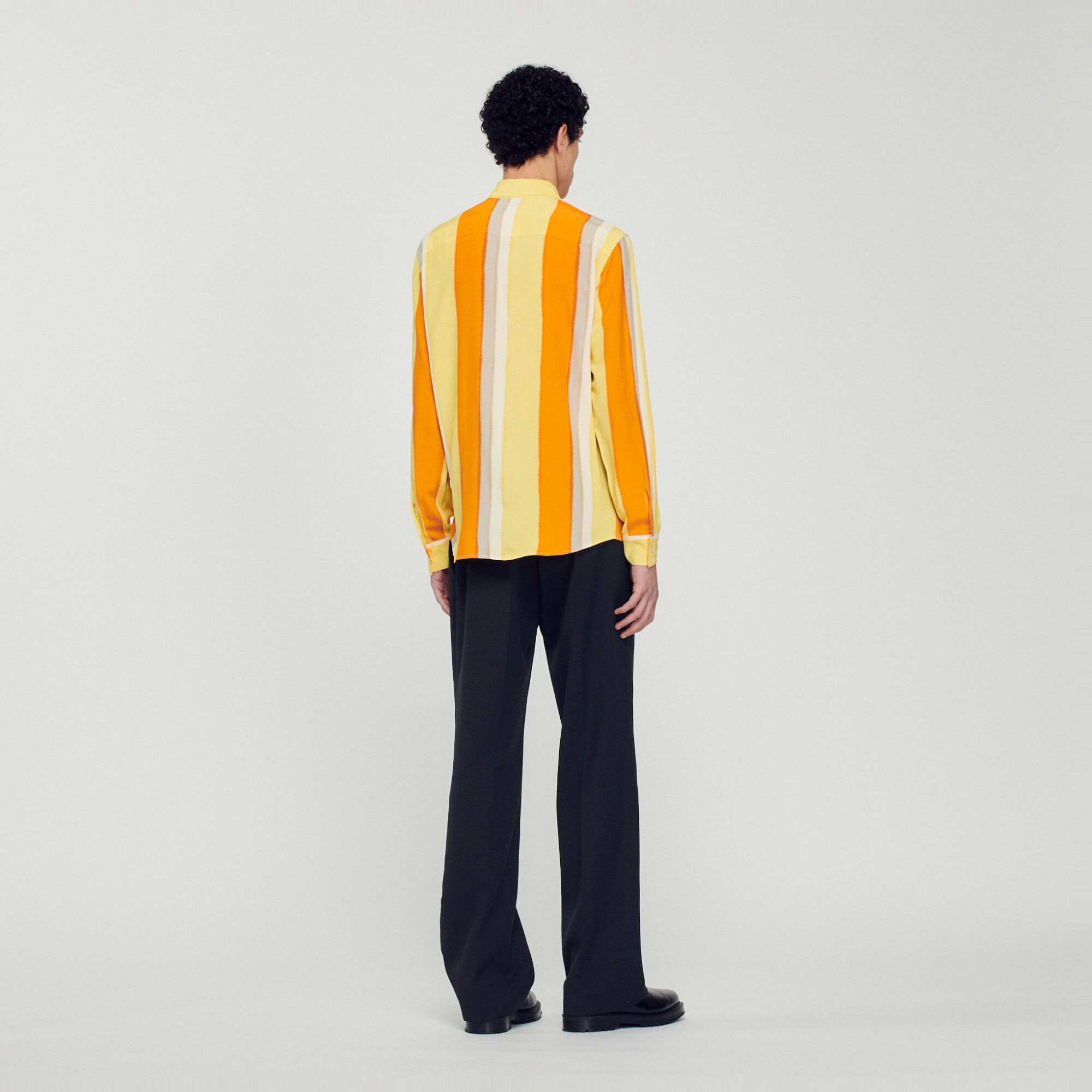 Soepelvallende strepenblouse, lange mouw