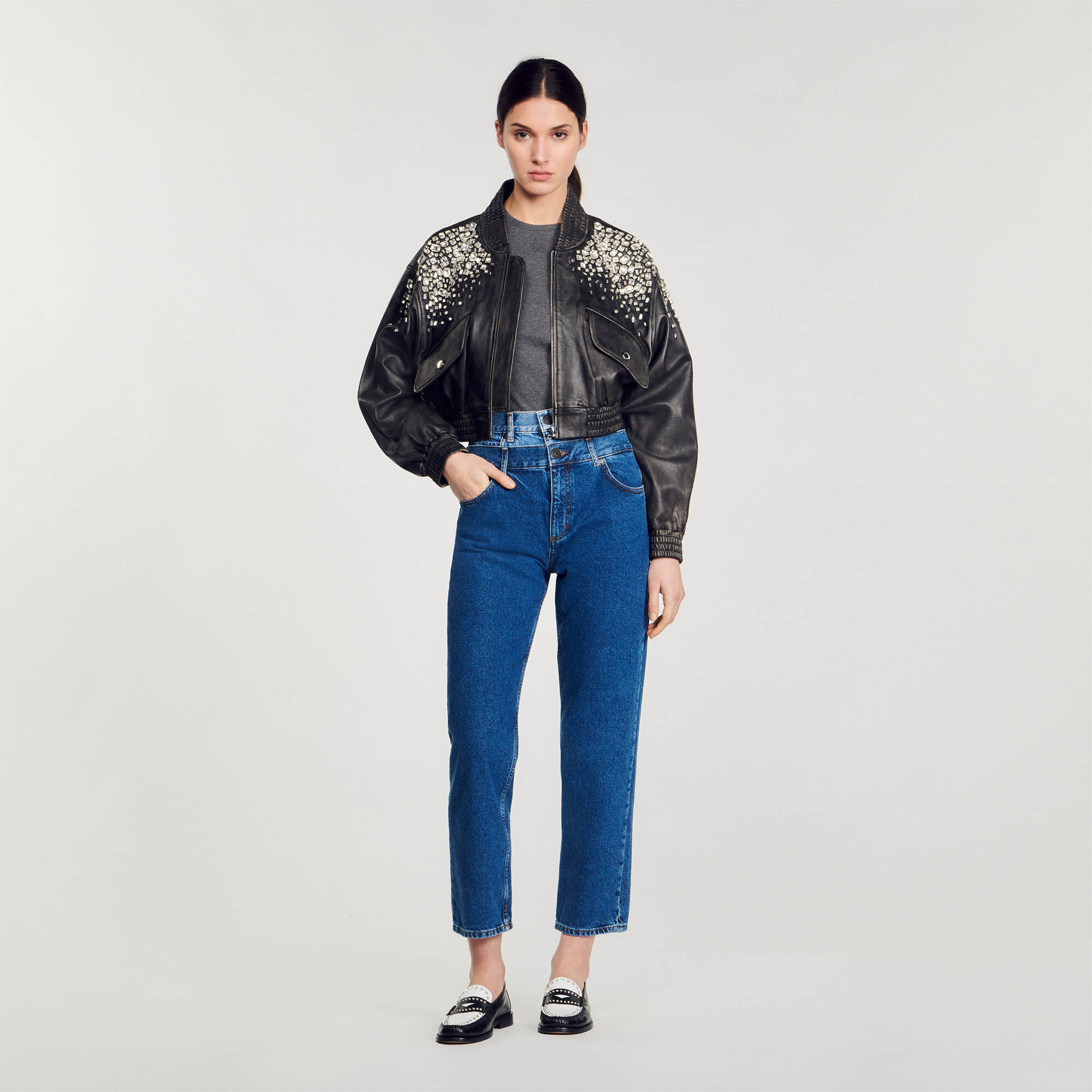 Trompe-l'oeil jeans in Momjeans pasvorm