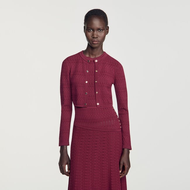 Kort vest in pointelle breiwerk - Vrouw | Sandro