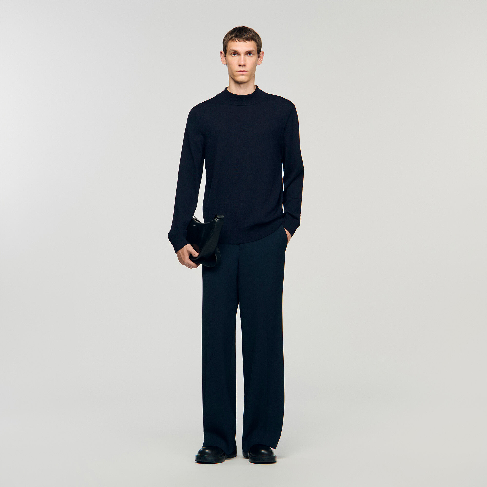 Wollen trui met opstaande kraag