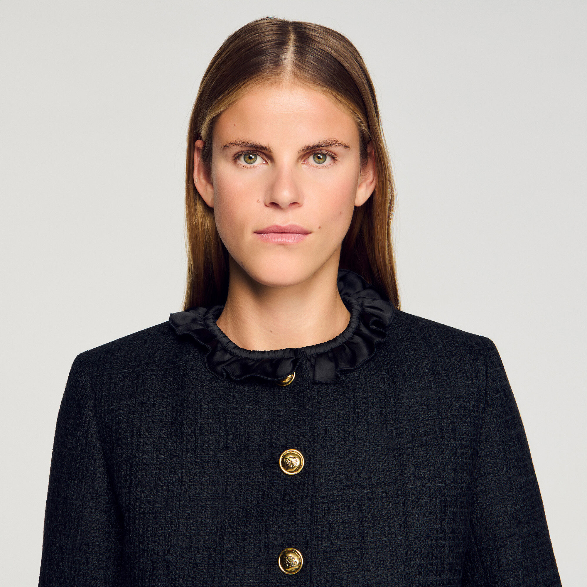 Tweed jasje met ruches