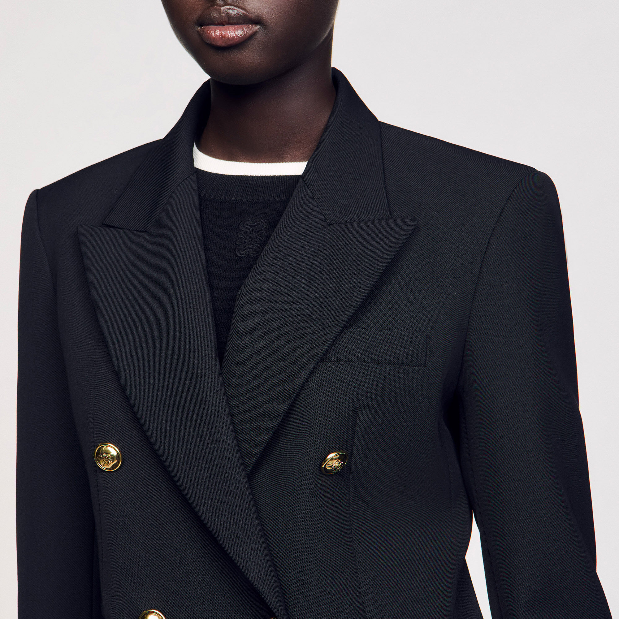 Blazer met gekruiste knoopsluiting