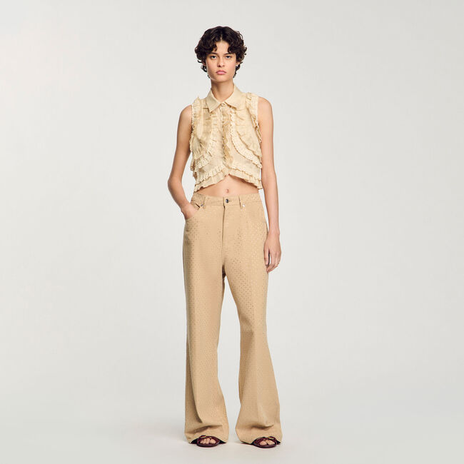 Overhemdblouse kort met volants