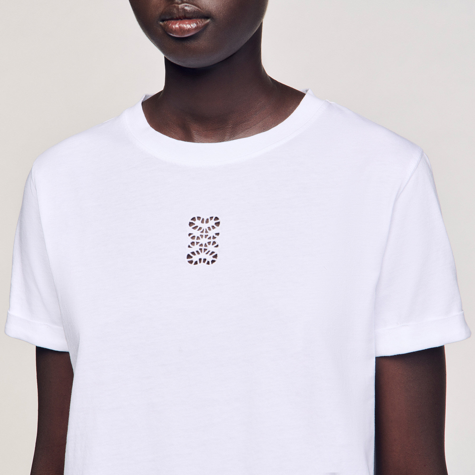 T-shirt katoen met borduurwerk