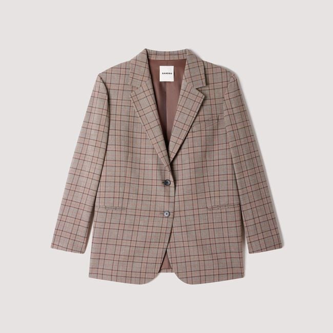 Getailleerde geruite blazer