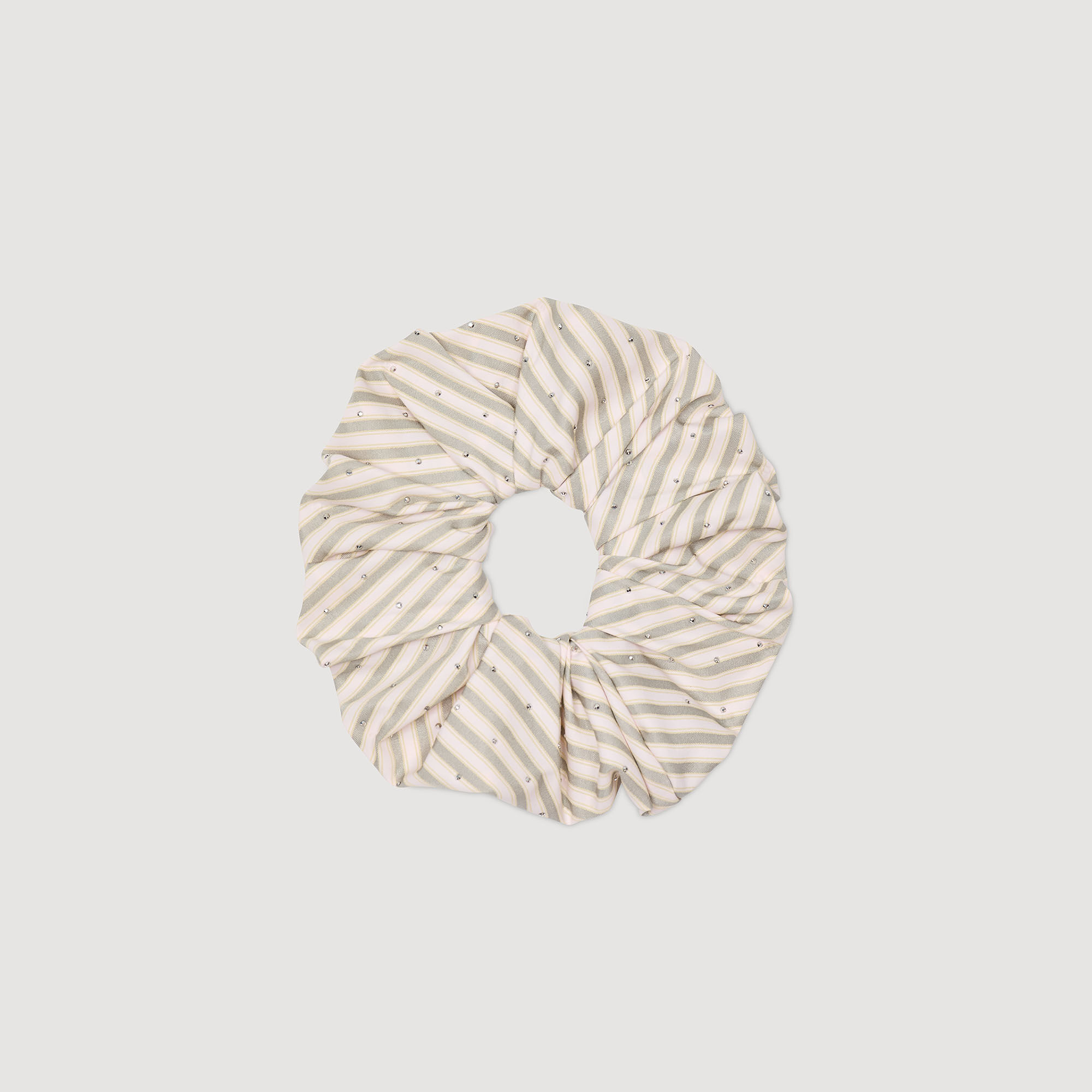 Scrunchie met strepen en stras