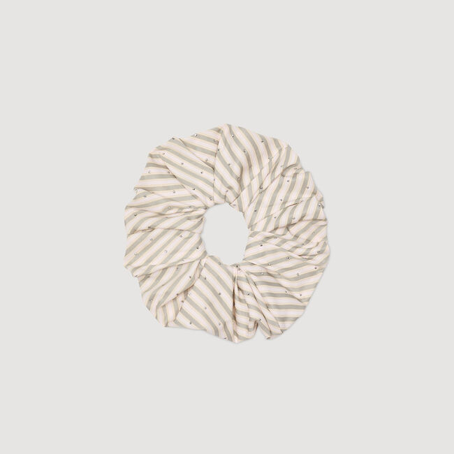 Scrunchie met strepen en stras