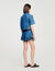 Denim short met volants