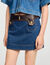 Korte rok denim en leer