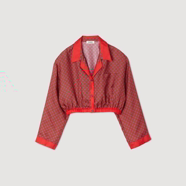 Overhemdblouse sjaalprint