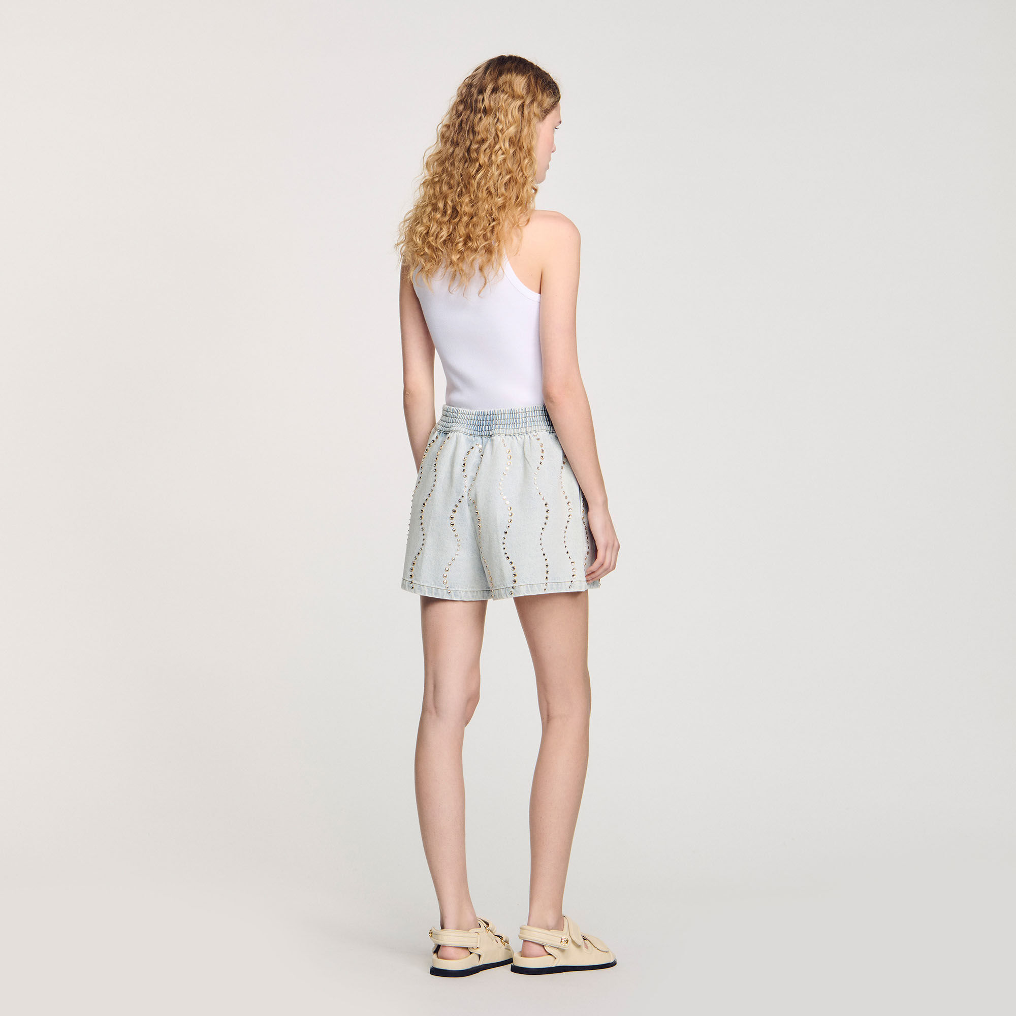 Jeansshort stras en parels