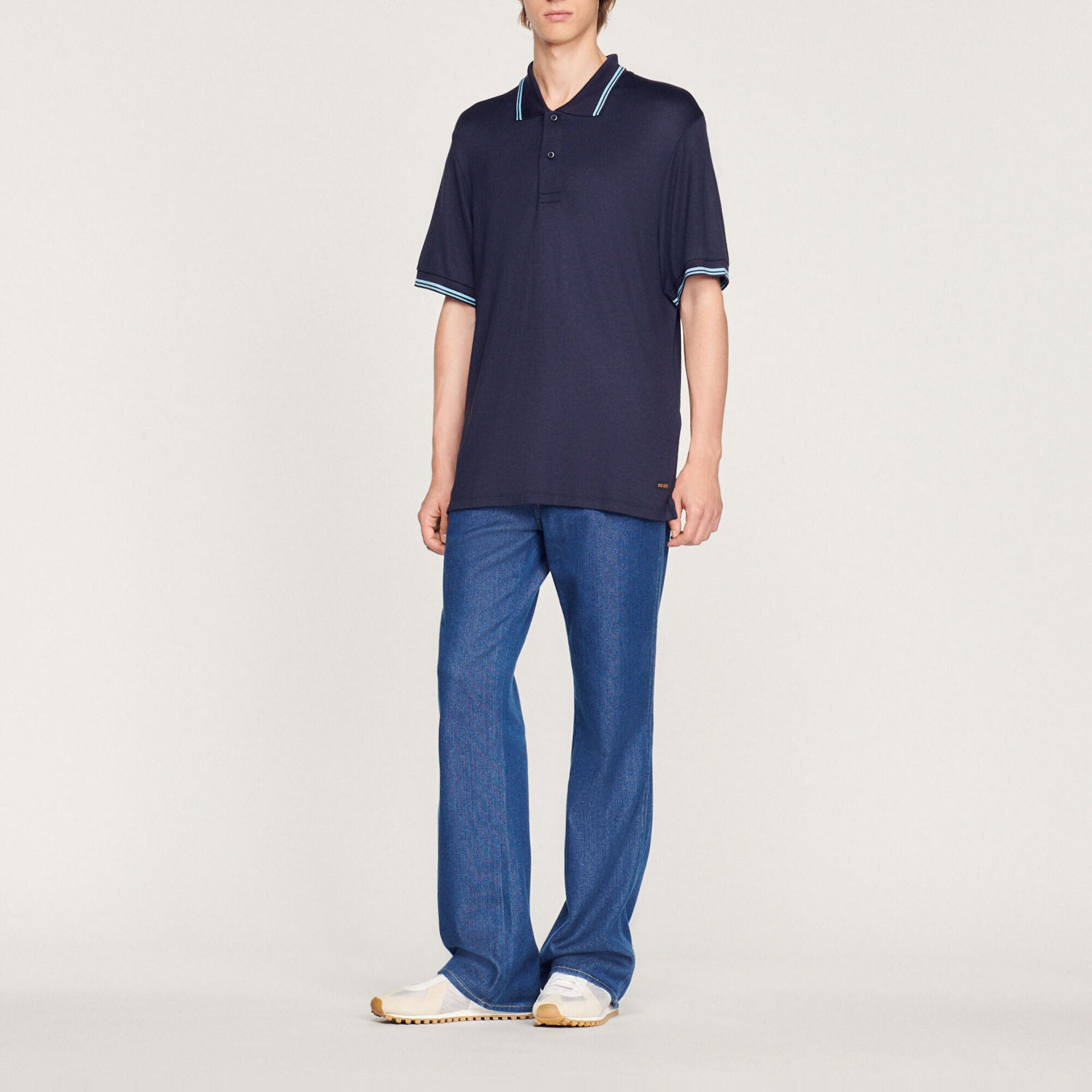 Poloshirt met biezen
