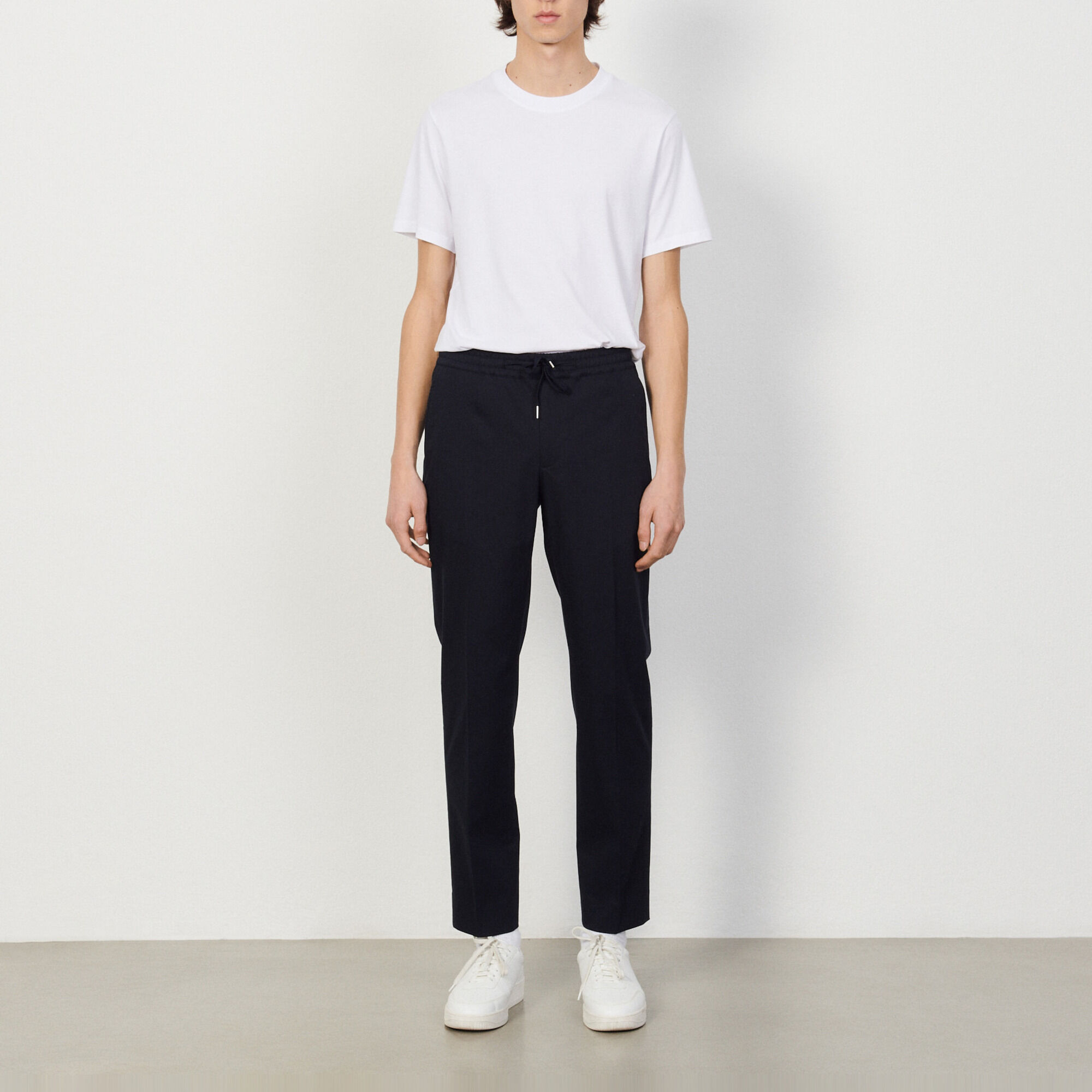 Katoenen pantalon met smalle pijpen