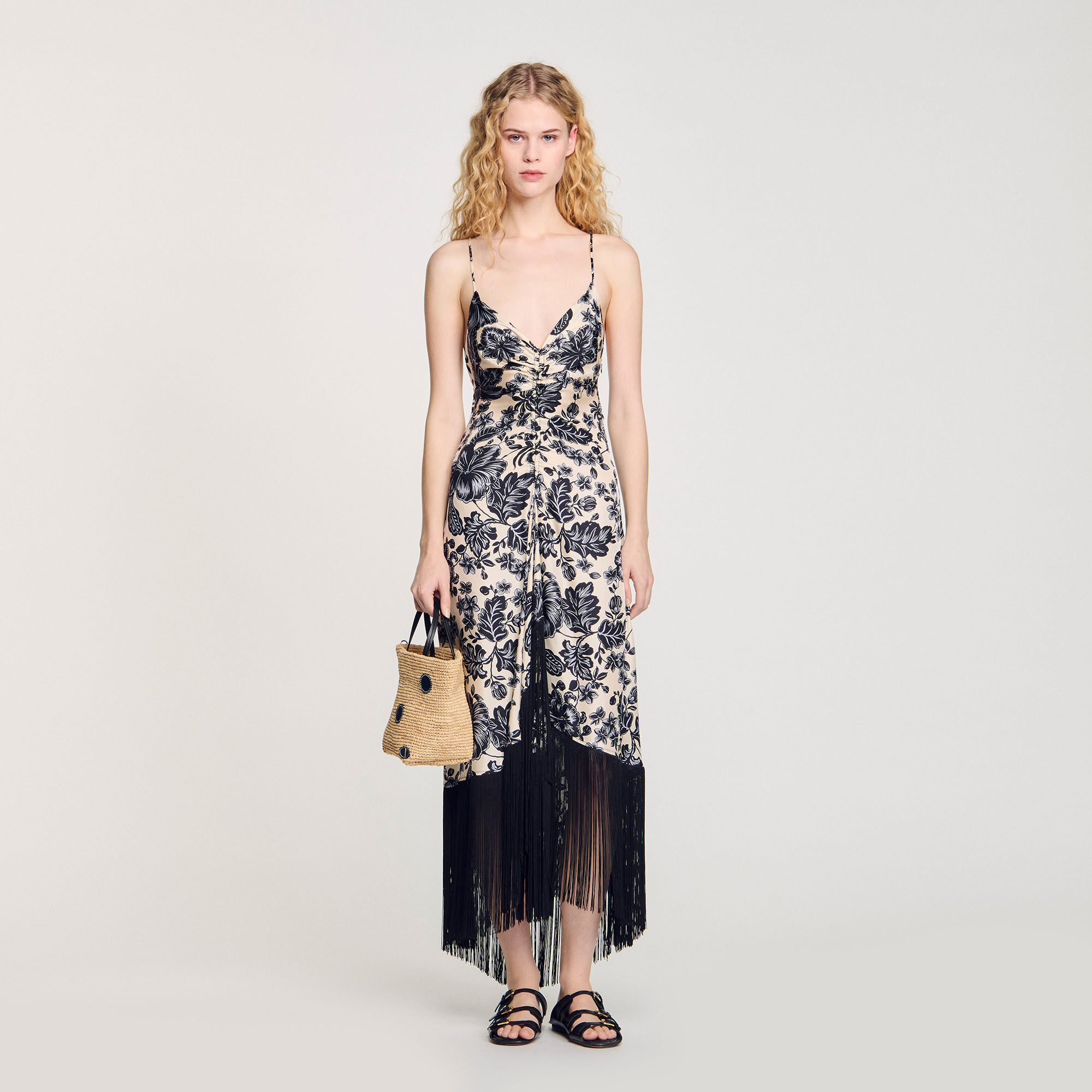 Lange jurk met bloemenprint
