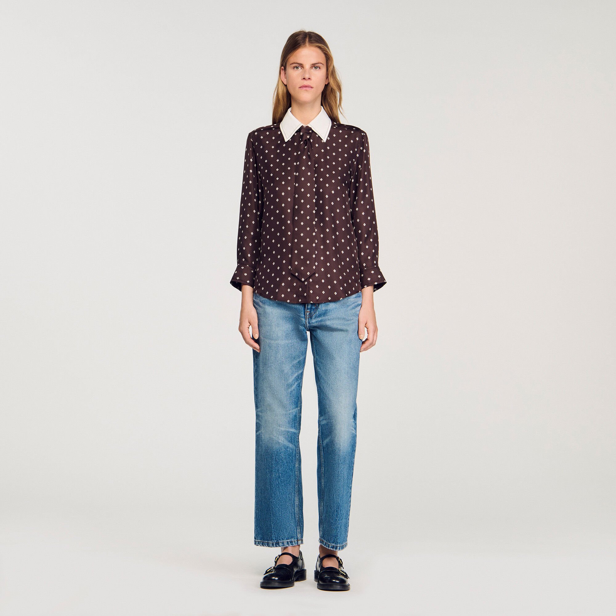 Overhemdblouse soepel met print