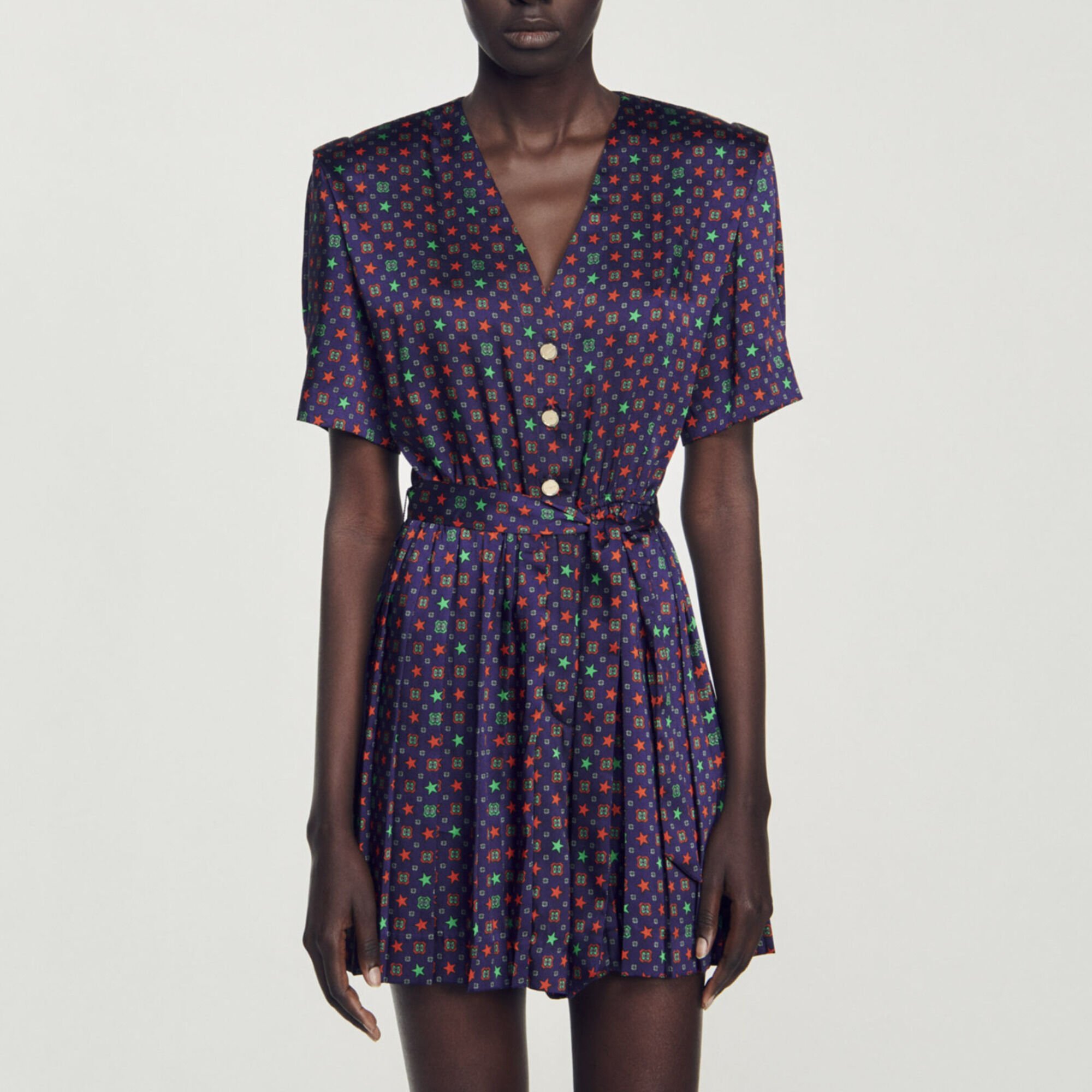 Satijnen jumpsuit met print