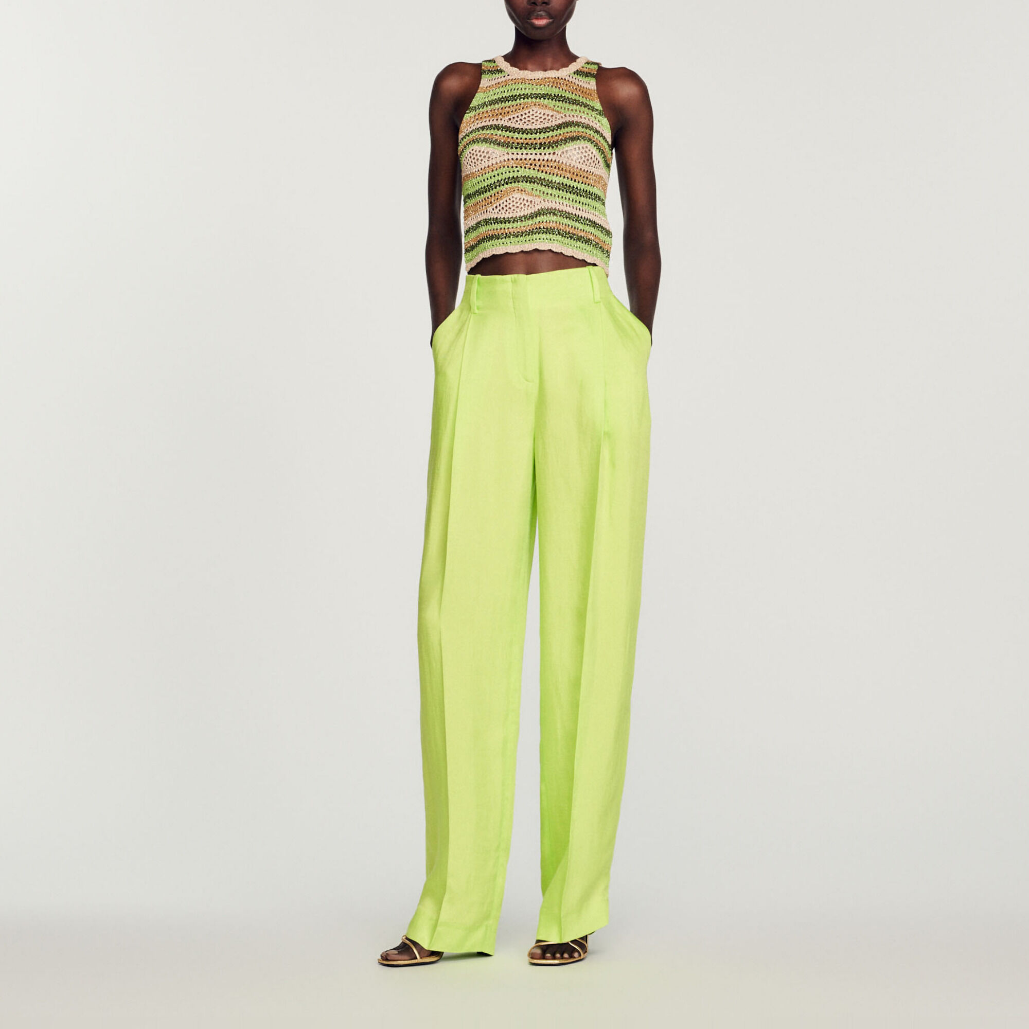 Pantalon met hoge taille