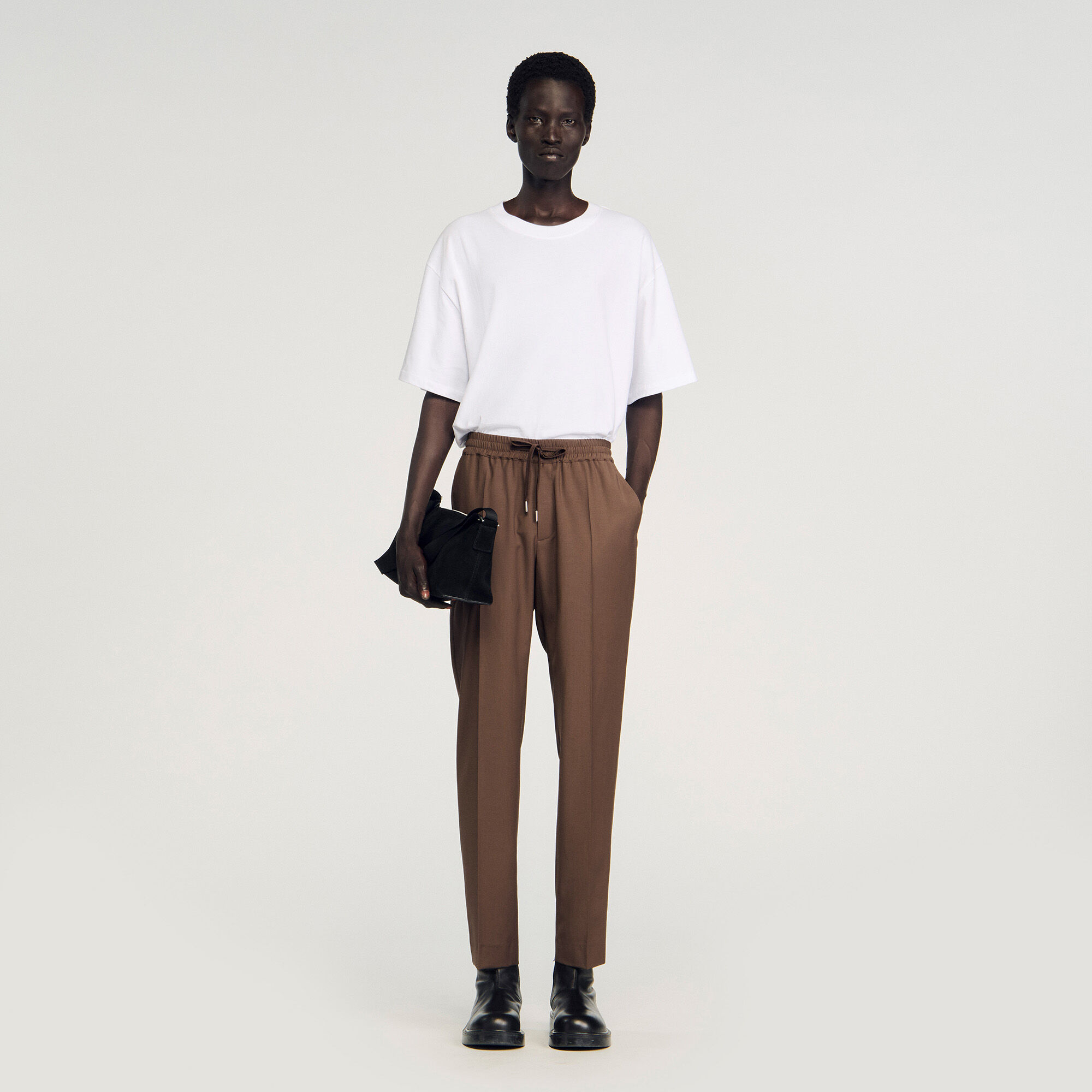 Rechte pantalon met elastiek