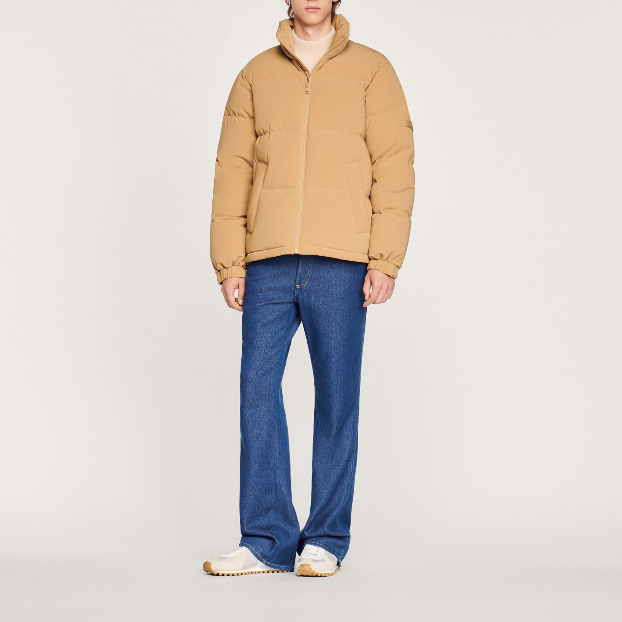 Oversized donsjack in technische stof