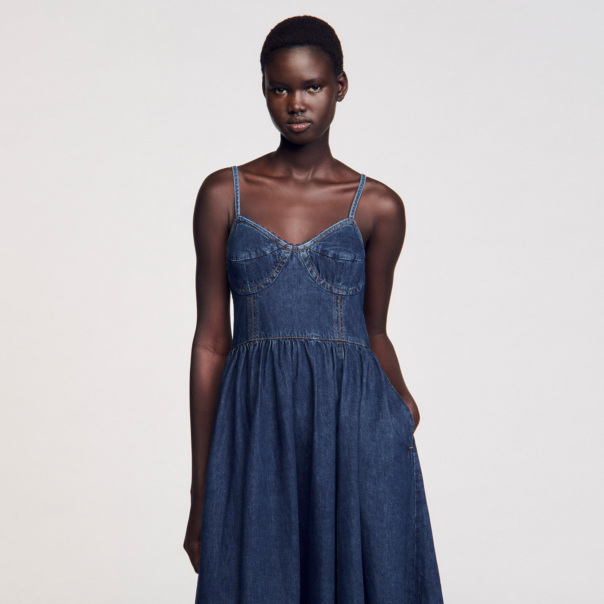 Midijurk van denim