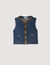 Top van denim en leer
