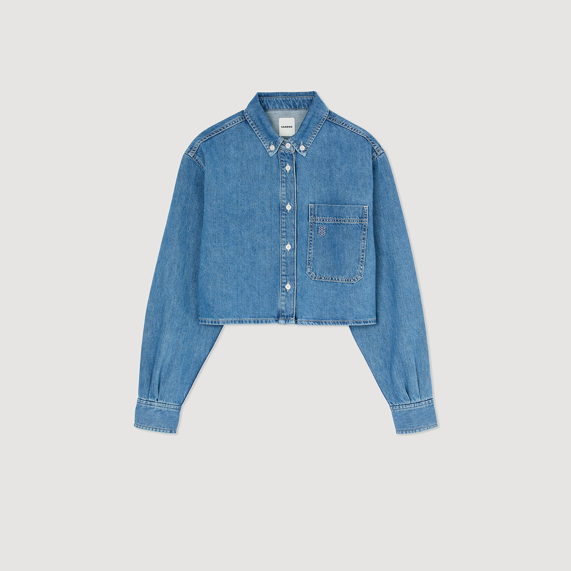 Overhemdblouse kort denim