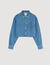 Overhemdblouse kort denim