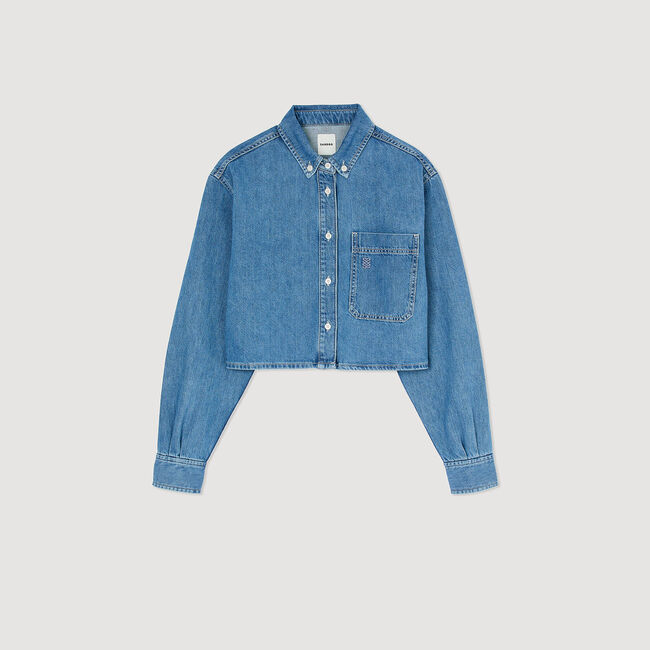 Overhemdblouse kort denim