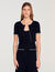 Cardigan vest kort met parels