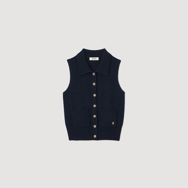Gilet van wol en kasjmier