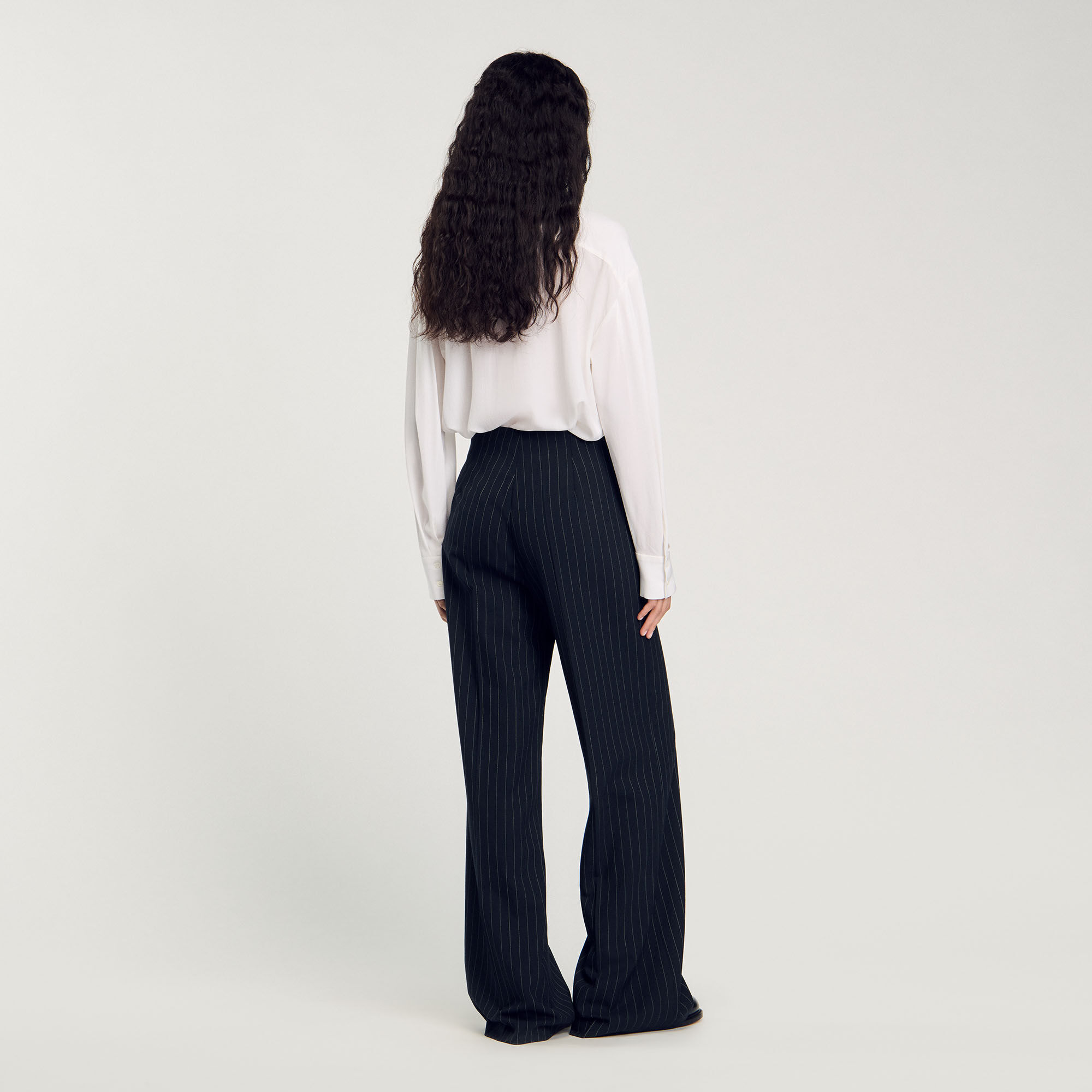 Rechte broek met dunne strepen