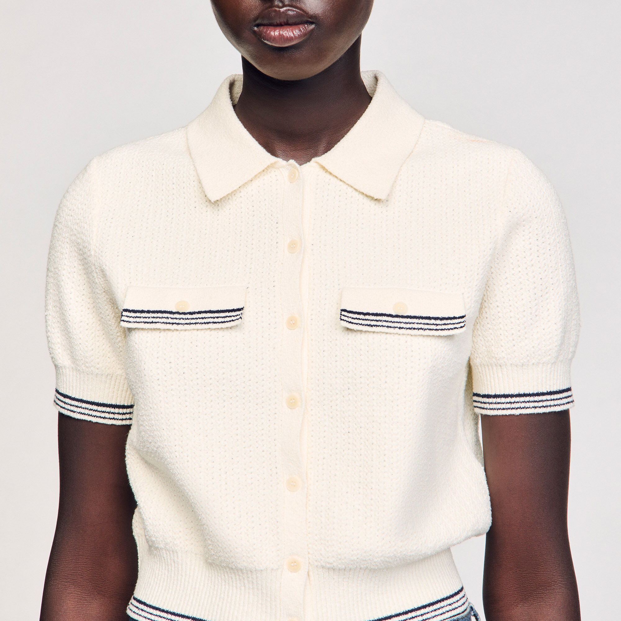 Cardigan vest met korte mouwen