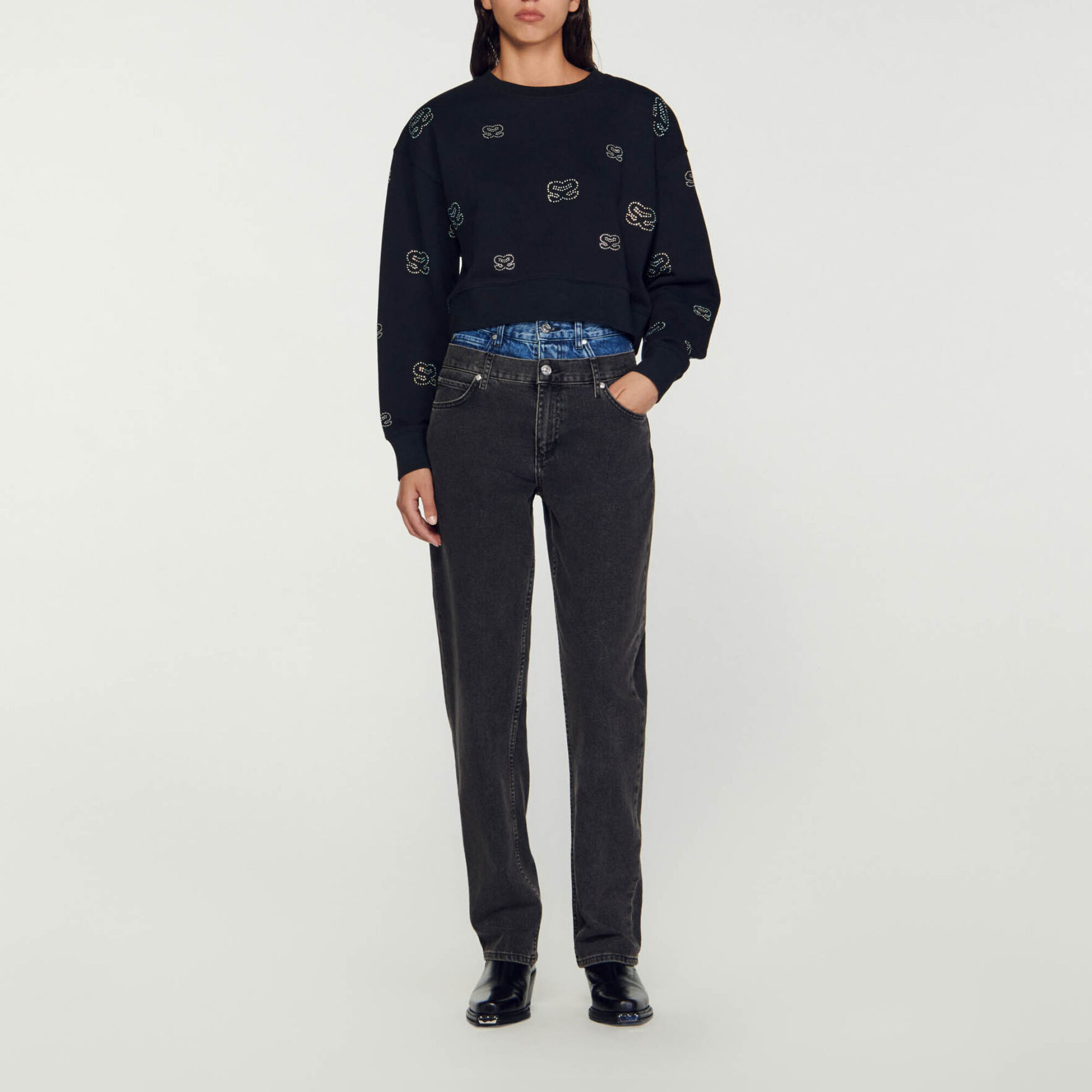 Kort sweatshirt dubbele S