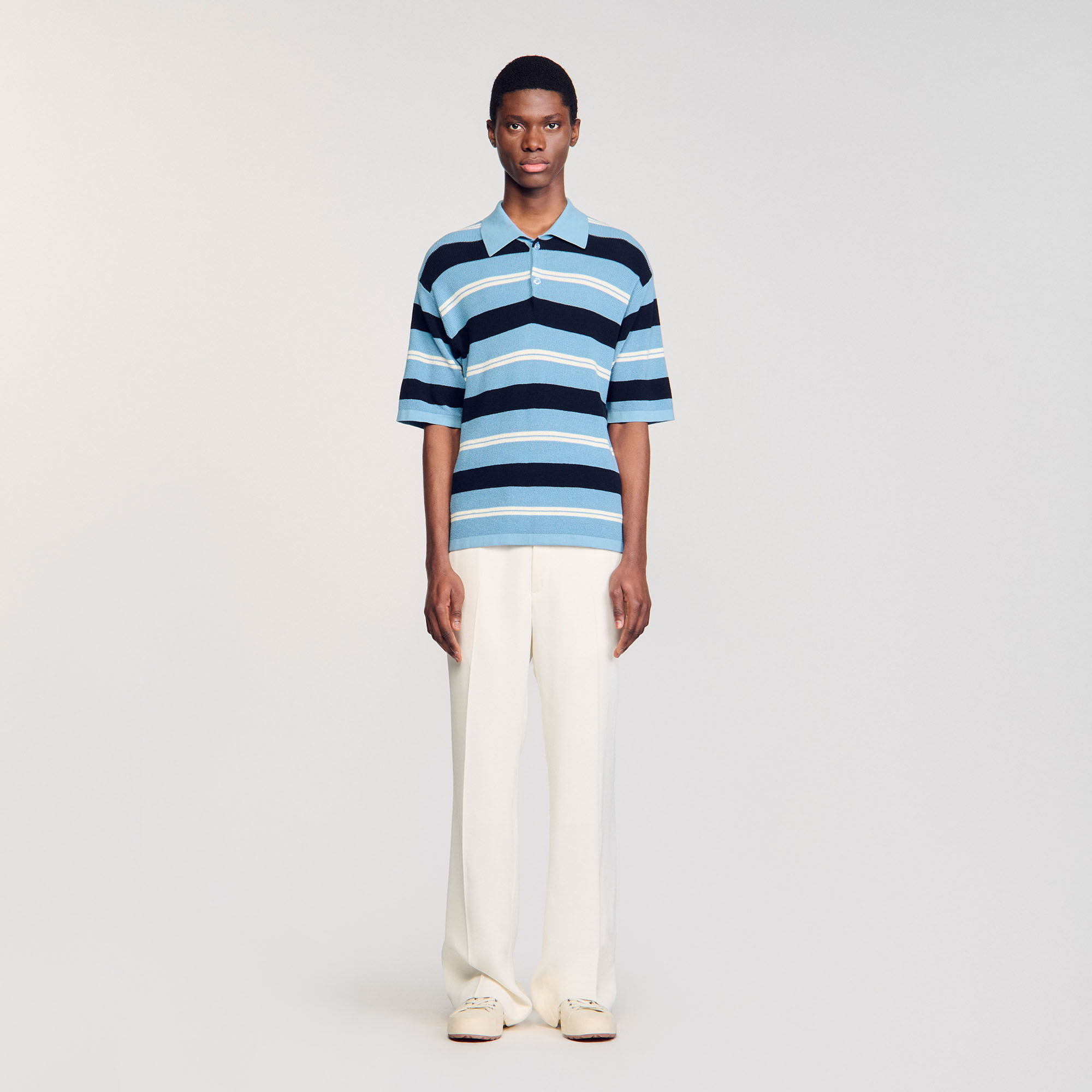 Polo tricot gestreept