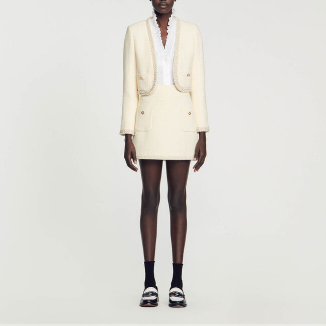 Tweed rok met parels