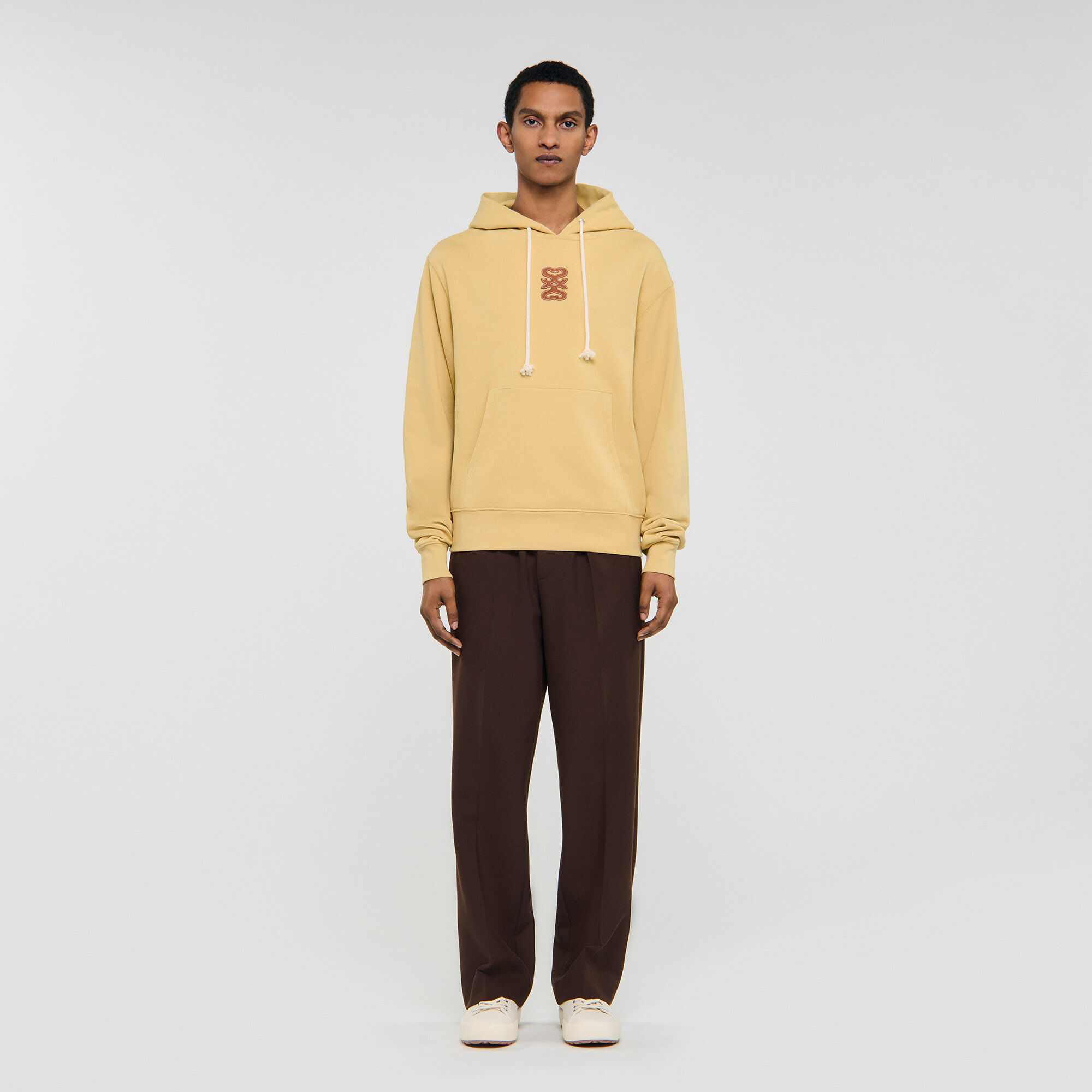 Sweatshirt met leren patch