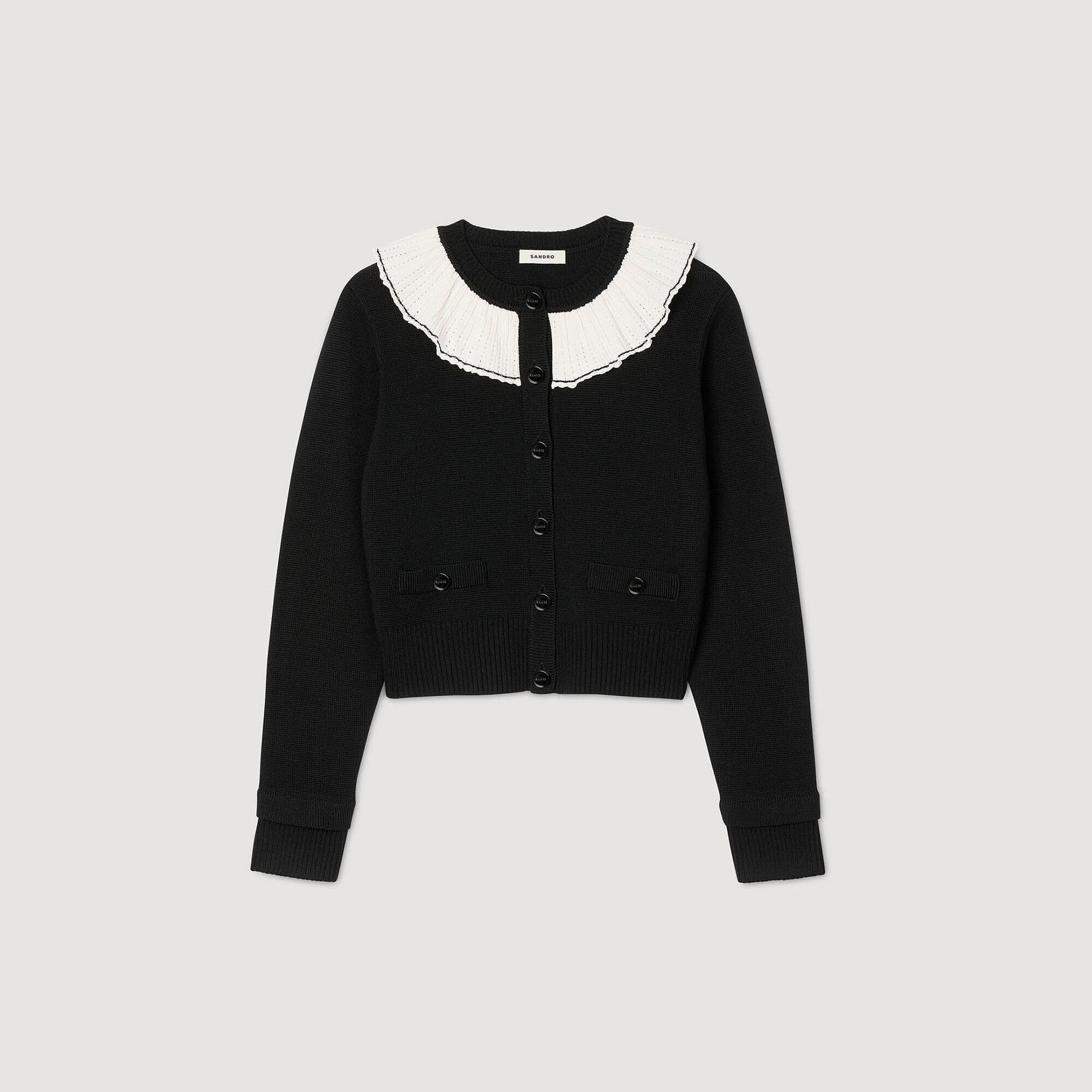 Cardigan vest contrasterende kraag