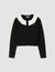 Cardigan vest contrasterende kraag