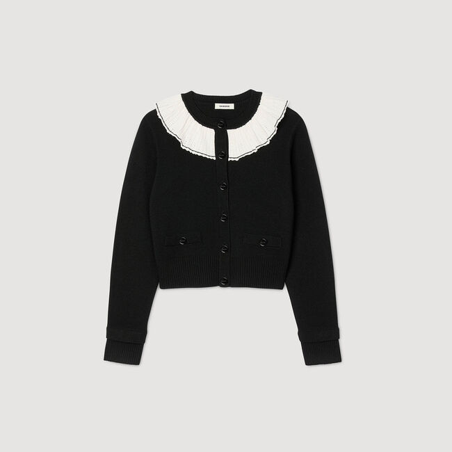Cardigan vest contrasterende kraag