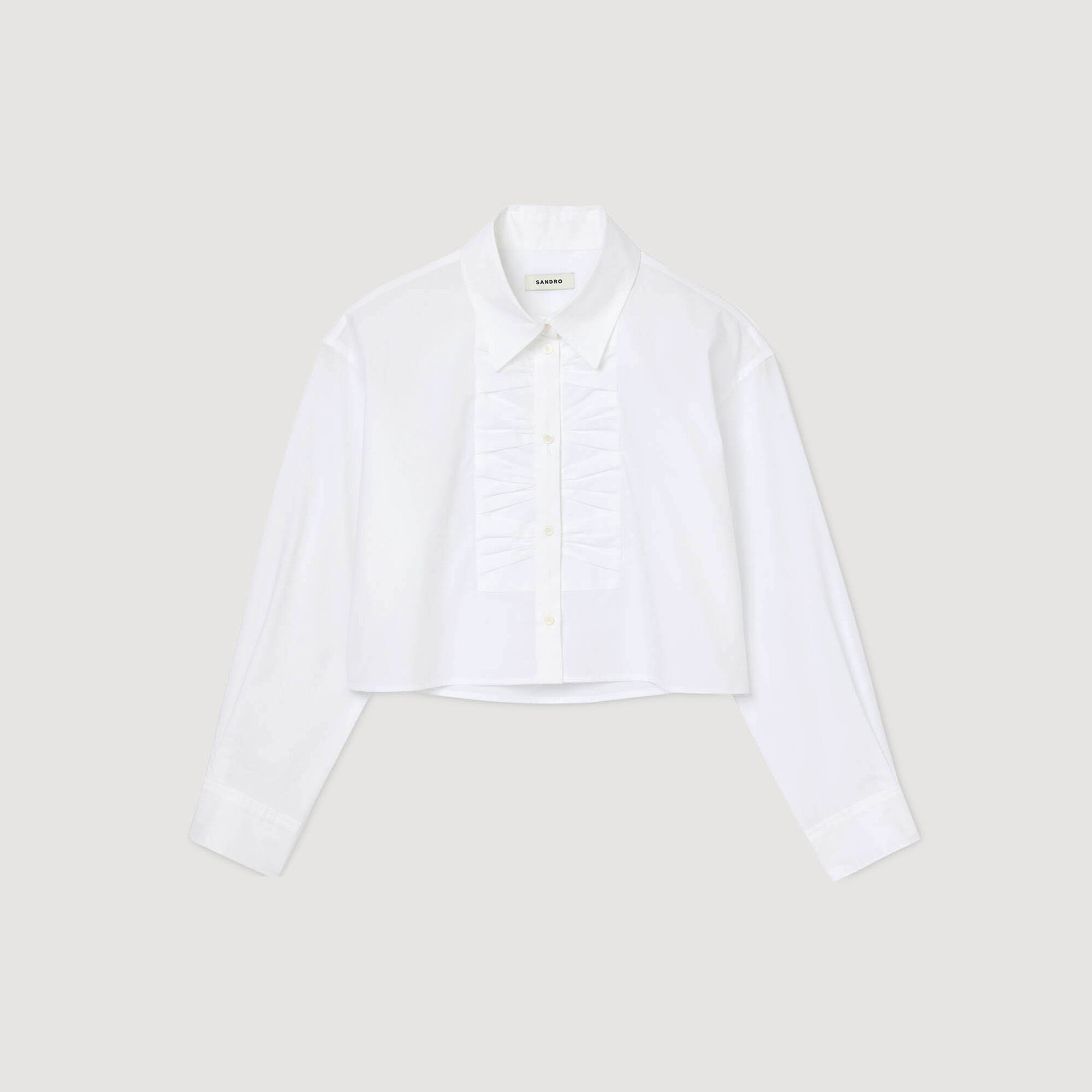 Korte overhemdblouse met strik