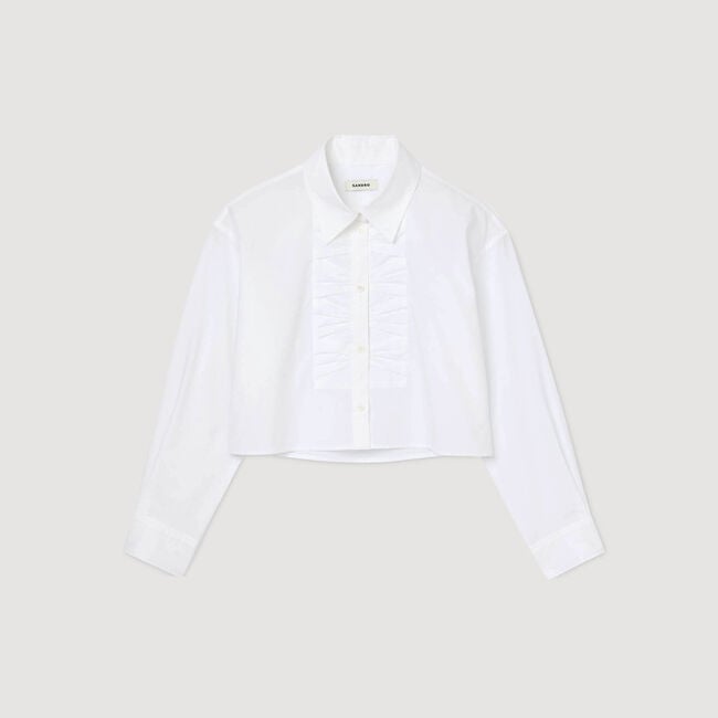Korte overhemdblouse met strik