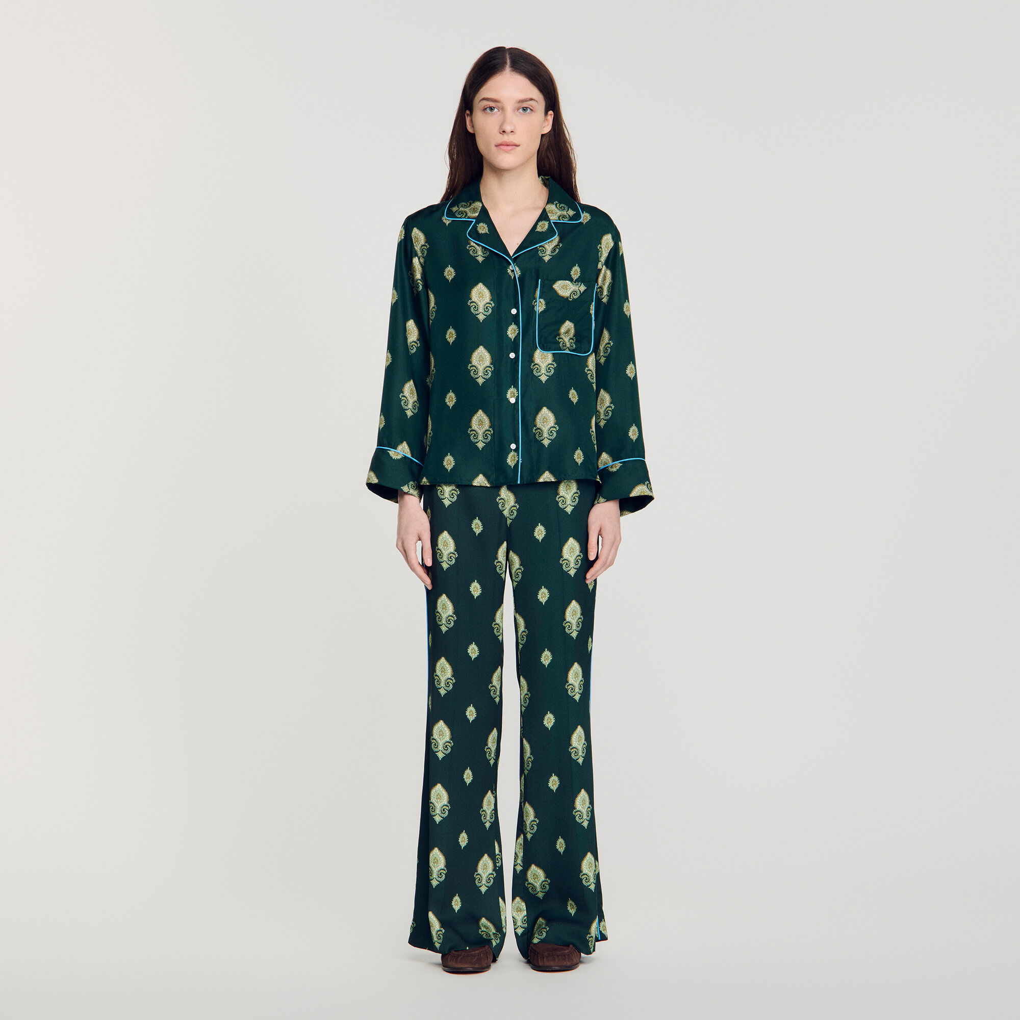 Pyjamablouse met paisleyprint
