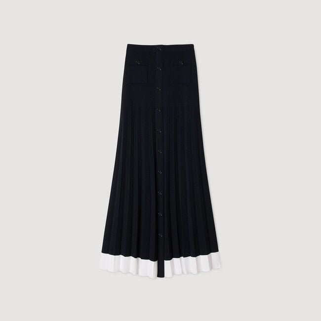 Lange rok tricot bicolor