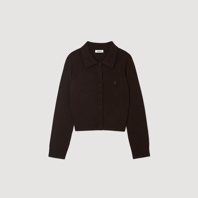 Cardigan vest met overhemdkraag