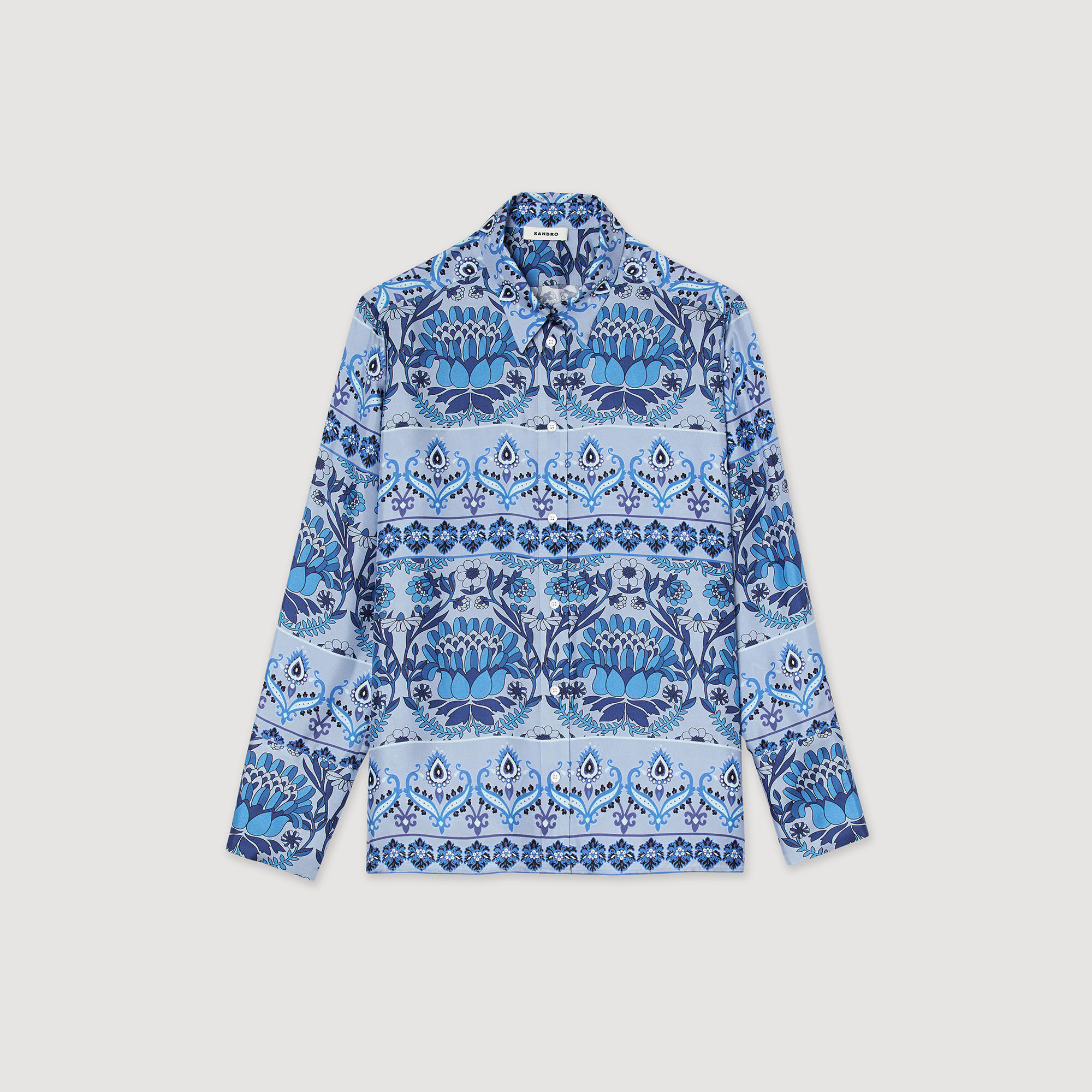 Zijden blouse met print