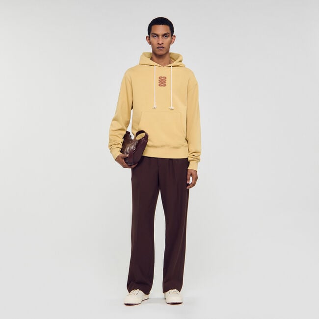 Sweatshirt met leren patch