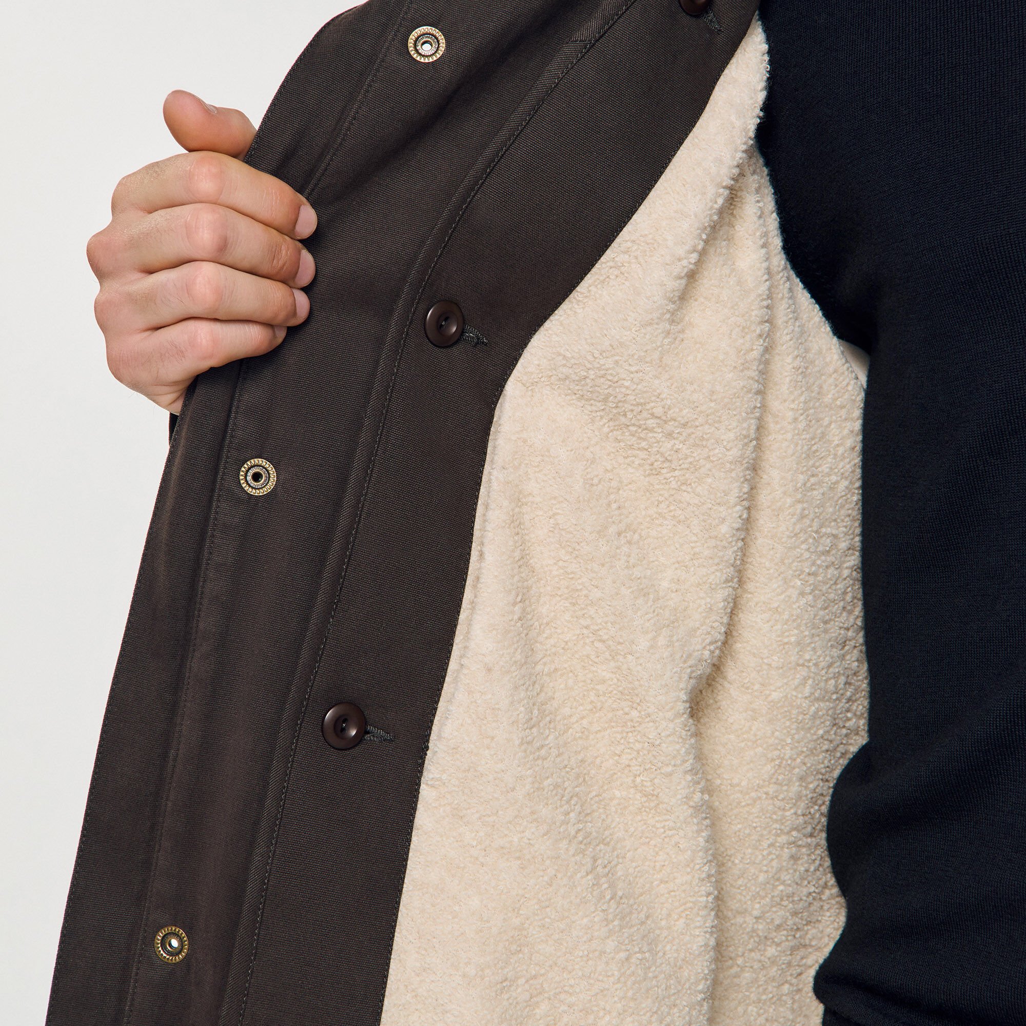 Grote parka van katoen en wol